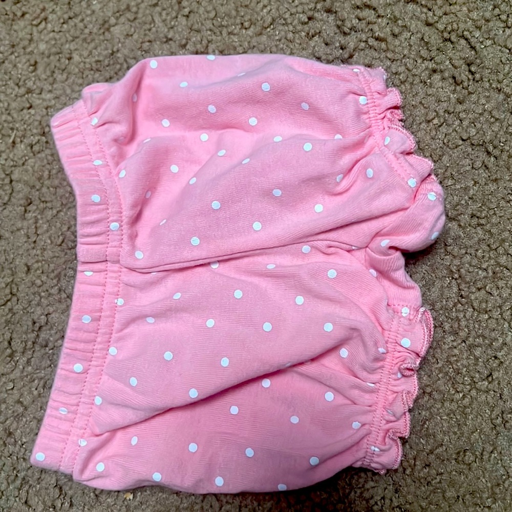 Three month polka dot shorts